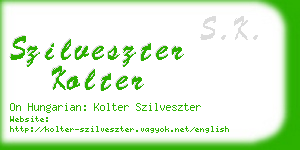 szilveszter kolter business card